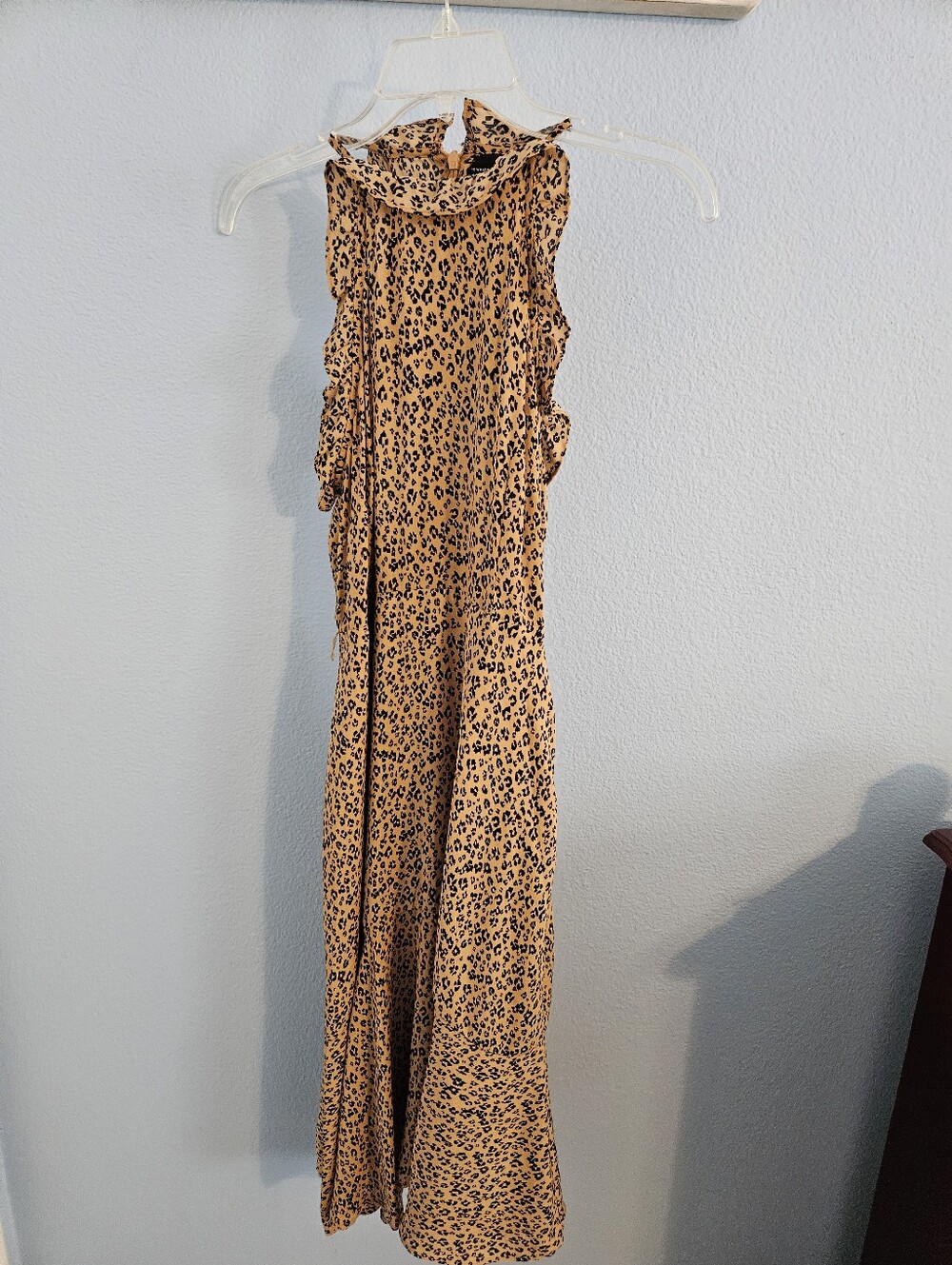 Who What Wear Sleeveless Leopard-Print Dress in Tan and Black